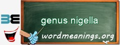 WordMeaning blackboard for genus nigella
